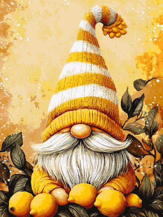 Картина по номерам без подрамника «Лимонный гном» 130x100 см