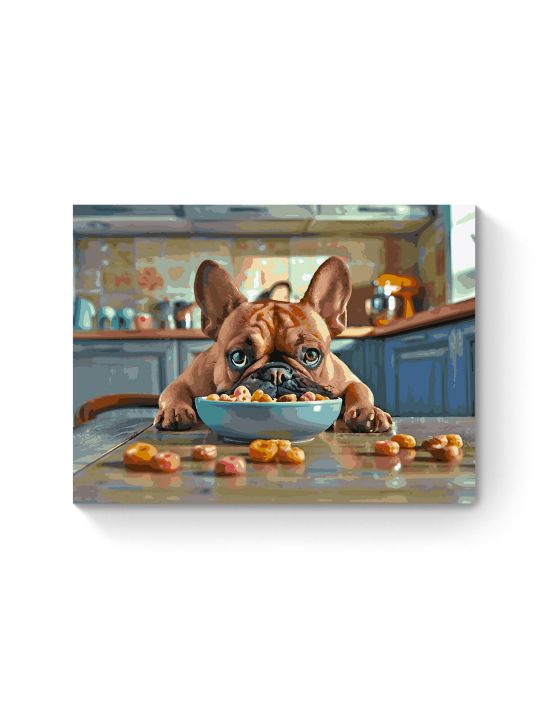 Картина по номерам на подрамнике «Бульдожек» 90x70 см