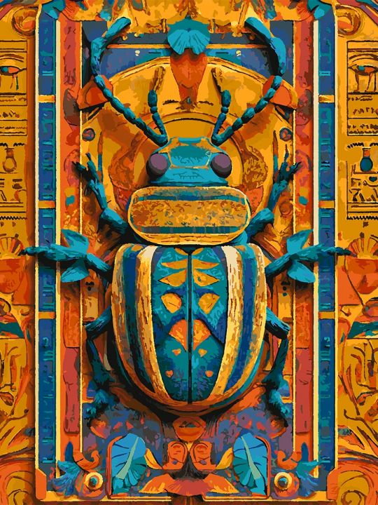 Картина по номерам без подрамника «Жук Скарабей» 90x70 см