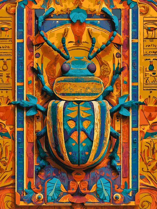 Картина по номерам без подрамника «Жук Скарабей» 130x100 см