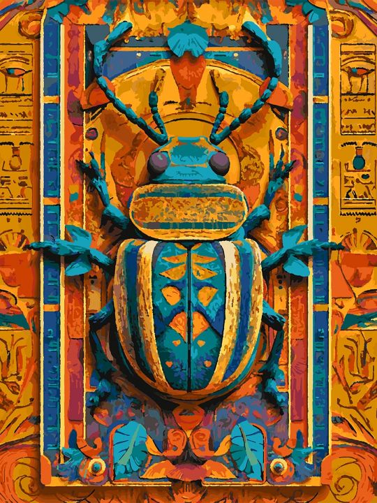 Картина по номерам без подрамника «Жук Скарабей» 80x60 см