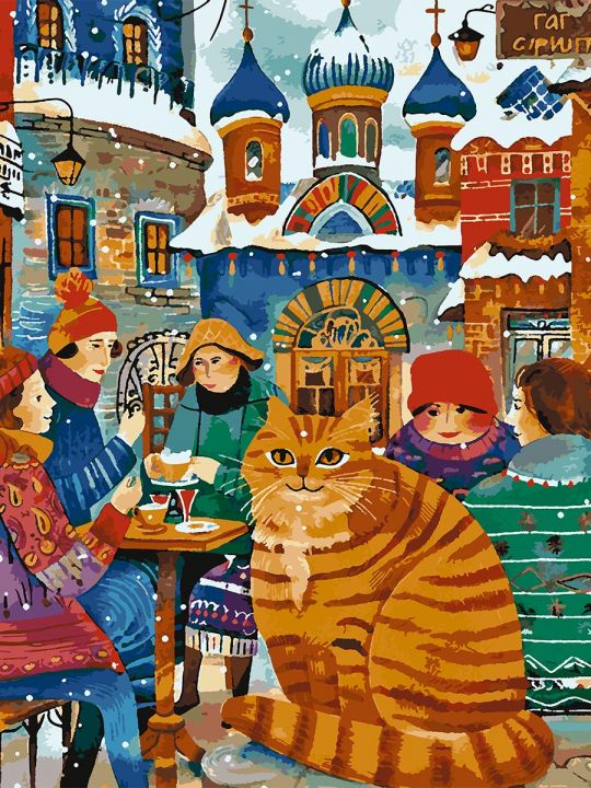 Картина по номерам без подрамника «Кот Мурлыка» 90x70 см