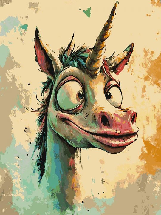 Картина по номерам без подрамника «Единорожек» 90x70 см