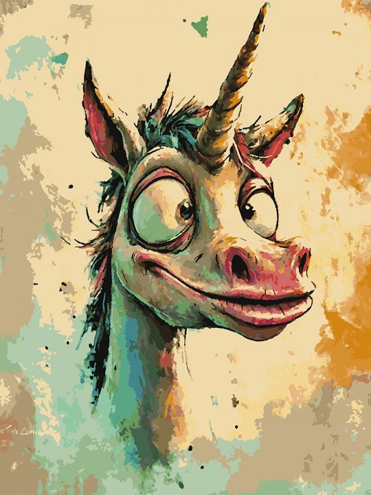 Картина по номерам без подрамника «Единорожек» 80x60 см