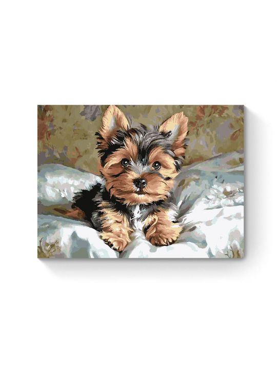 Картина по номерам на подрамнике «Йорк щенок» 80x60 см