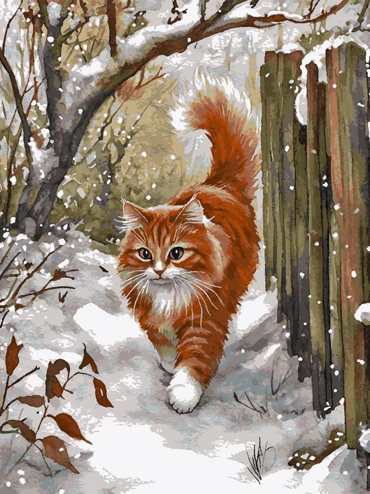 Картина по номерам без подрамника «Рыжий кот» 130x100 см