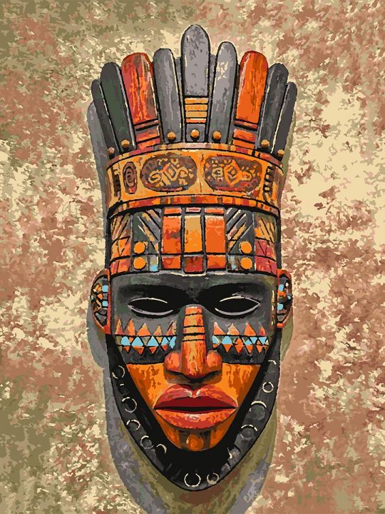 Картина по номерам без подрамника «Маска Африки» 80x60 см