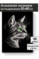 Алмазная мозаика на подрамнике «Кошачий глаз» 50x40 см