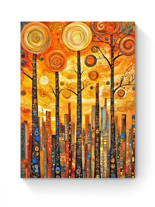 Алмазная мозаика на подрамнике «Городской парк» 90x70 см