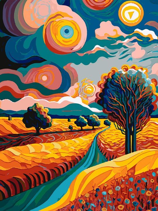 Картина по номерам без подрамника «Красочный вид» 80x60 см