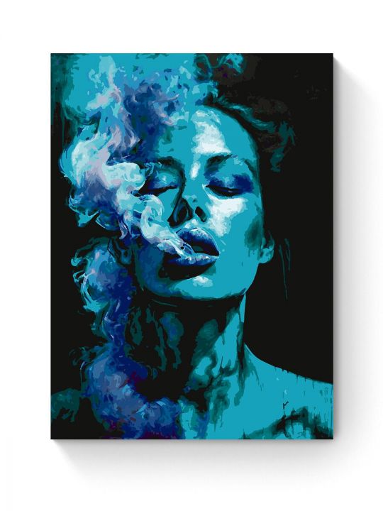 Картина по номерам на подрамнике «Девушка и дым» 80x60 см