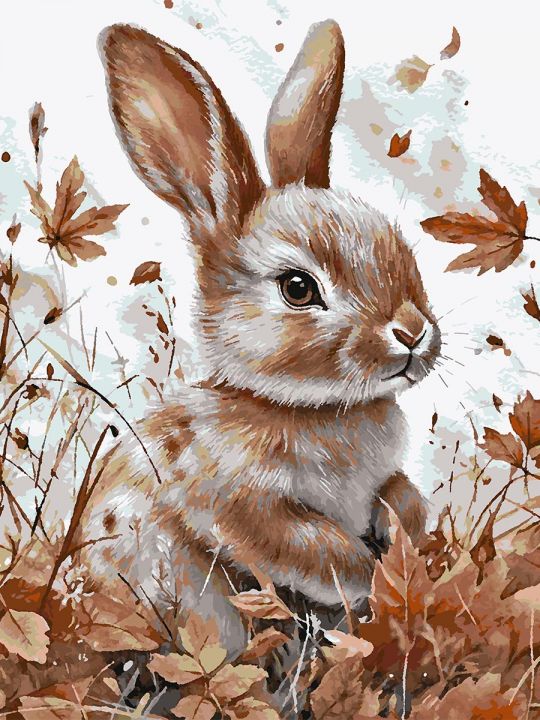 Картина по номерам без подрамника «Кролик» 90x70 см