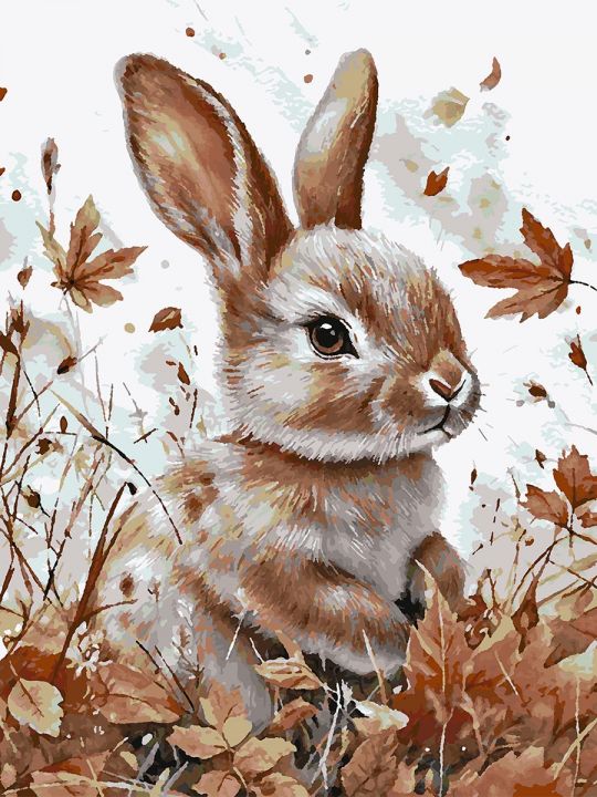 Картина по номерам без подрамника «Кролик» 80x60 см