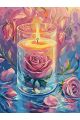 Картина по номерам на подрамнике «Свеча и роза» 90x70 см
