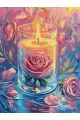 Картина по номерам без подрамника «Свеча и роза» 130x100 см