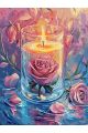 Картина по номерам без подрамника «Свеча и роза» 80x60 см