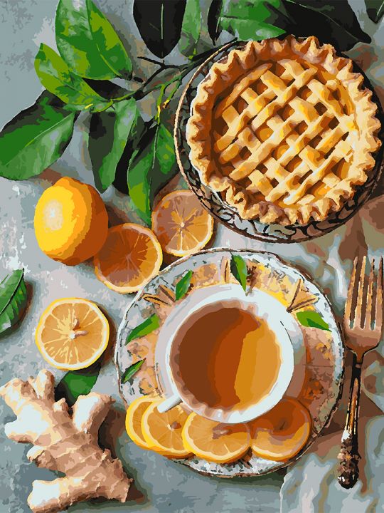 Картина по номерам без подрамника «Лимонный вкус» 80x60 см