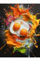 Картина по номерам без подрамника «Яичница» 90x70 см