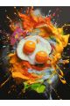 Картина по номерам без подрамника «Яичница» 130x100 см