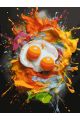 Картина по номерам без подрамника «Яичница» 80x60 см