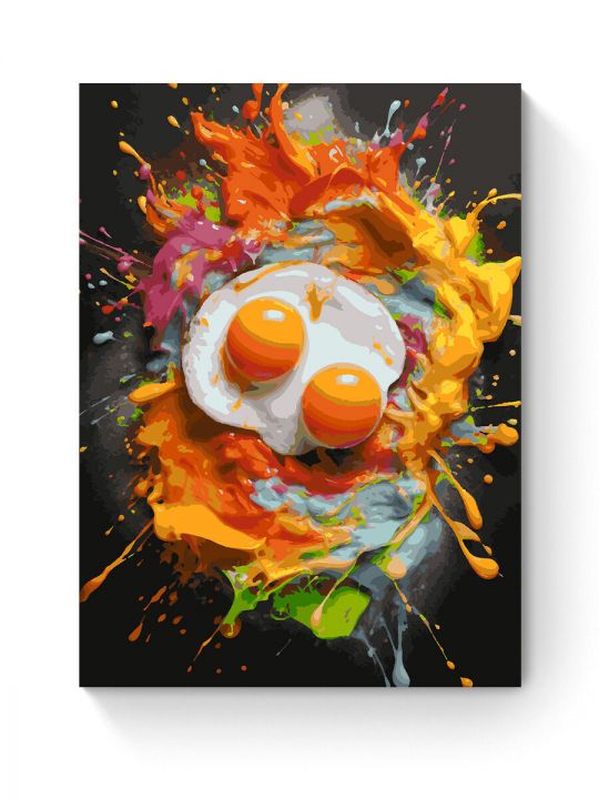 Картина по номерам на подрамнике «Яичница» 90x70 см