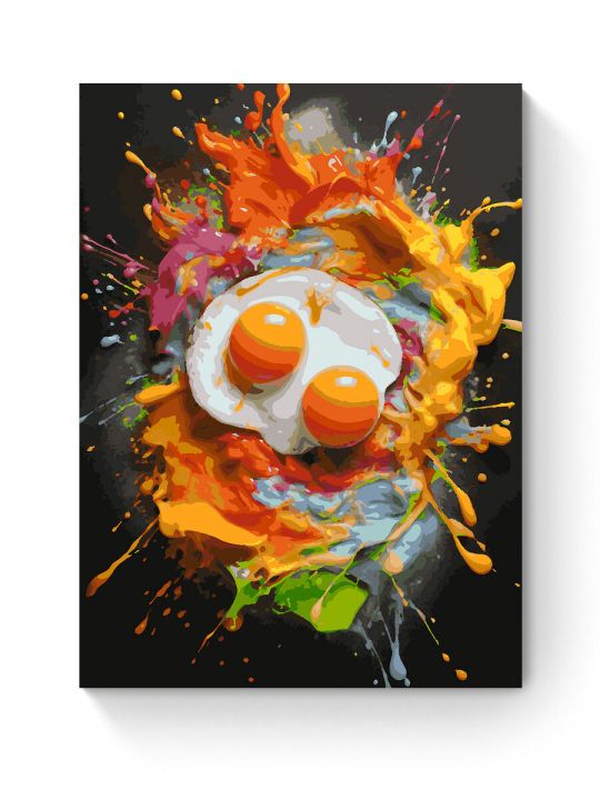Картина по номерам на подрамнике «Яичница» 80x60 см