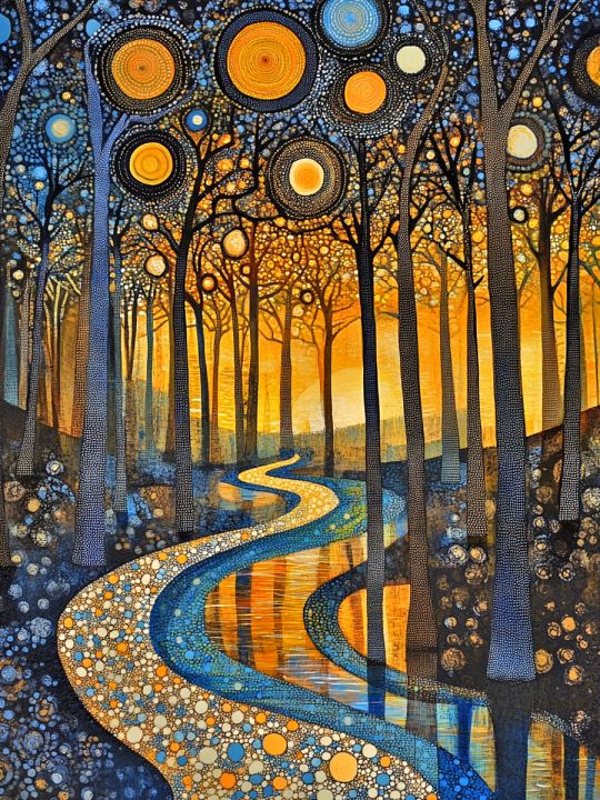 Алмазная мозаика без подрамника «Осенний вечер» 35x25 см