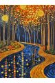 Алмазная мозаика без подрамника «Зеркальная река» 80x60 см