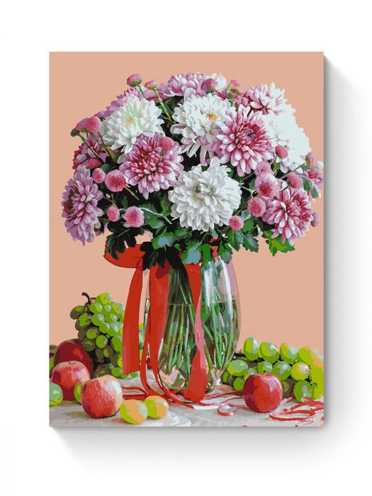 Картина по номерам на подрамнике «Хризантемы» 90x70 см