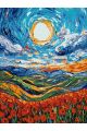 Картина по номерам без подрамника «Маковое поле» 80x60 см