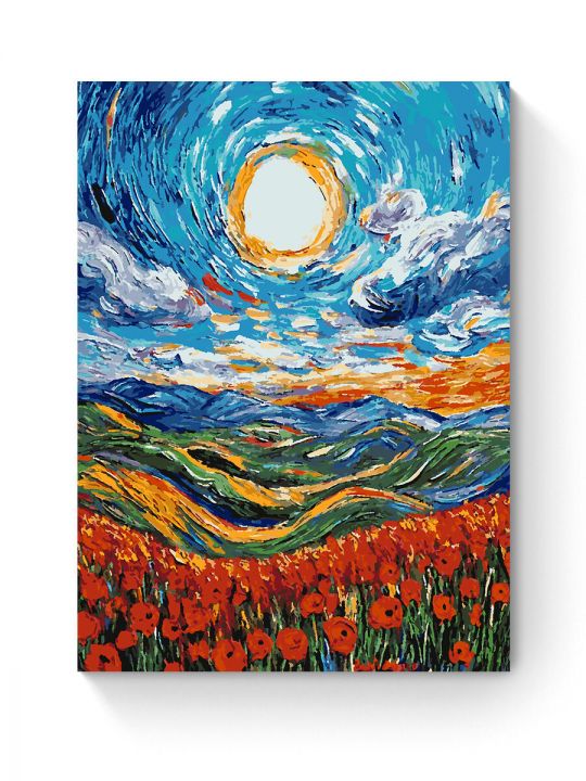 Картина по номерам на подрамнике «Маковое поле» 80x60 см