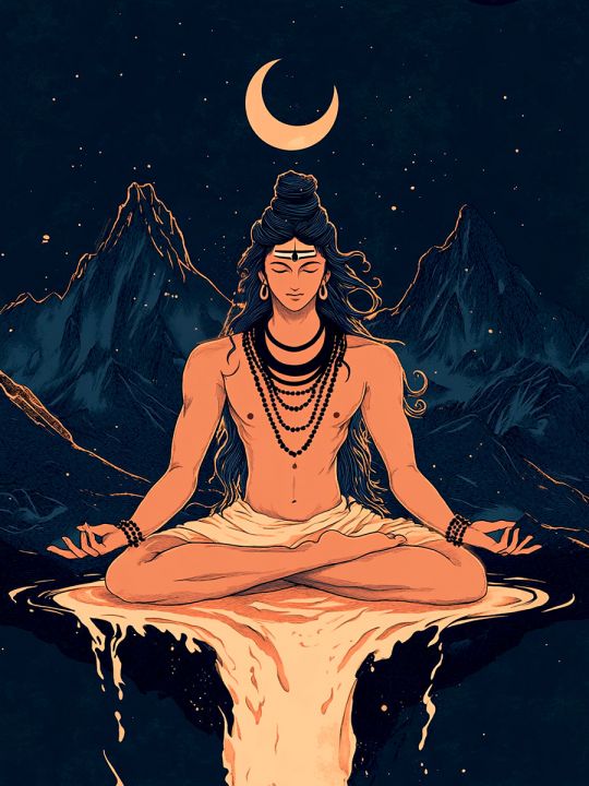 Алмазная мозаика без подрамника «Шива» 80x60 см