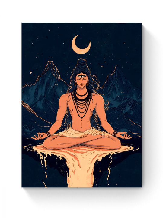 Алмазная мозаика на подрамнике «Шива» 35x25 см