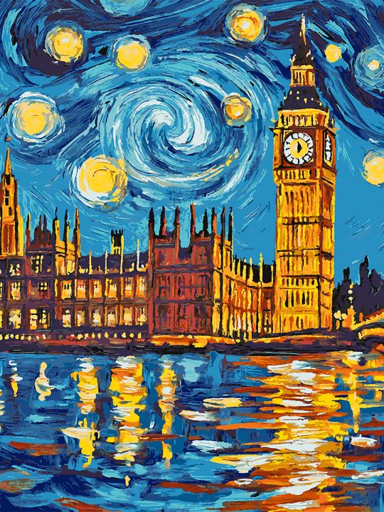 Картина по номерам без подрамника «Лондон» 130x100 см