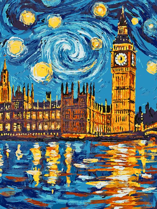 Картина по номерам без подрамника «Лондон» 80x60 см