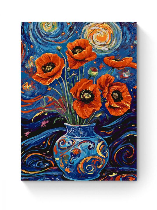 Картина по номерам на подрамнике «Букет маков» 90x70 см