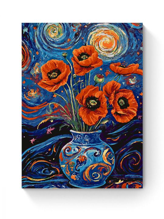 Картина по номерам на подрамнике «Букет маков» 80x60 см