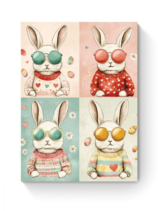 Алмазная мозаика на подрамнике «Кролики» 35x25 см