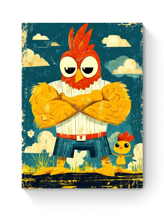 Алмазная мозаика на подрамнике «Крутой цыпа» 90x70 см