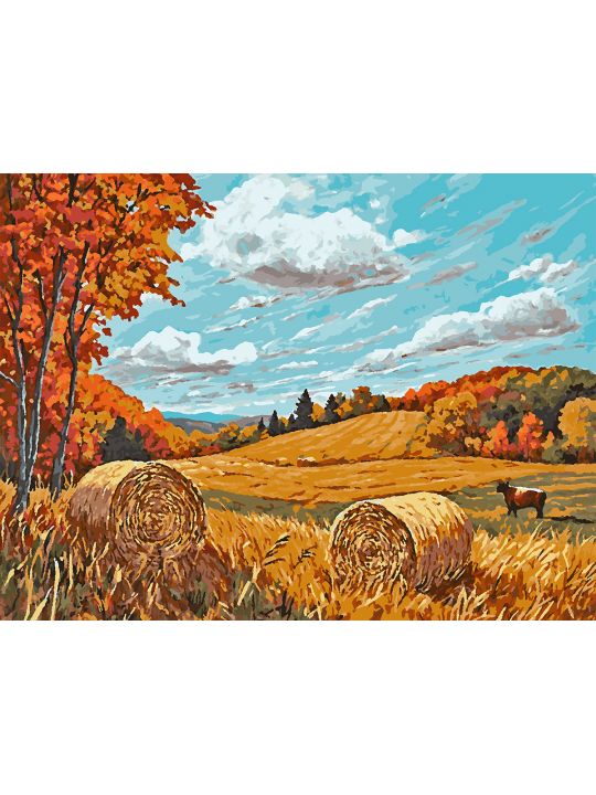 Картина по номерам без подрамника «Поле пшеницы» 80x60 см