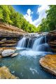 Алмазная мозаика без подрамника «Водопад» 60x45 см