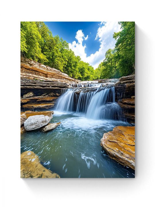 Алмазная мозаика на подрамнике «Водопад» 50x40 см