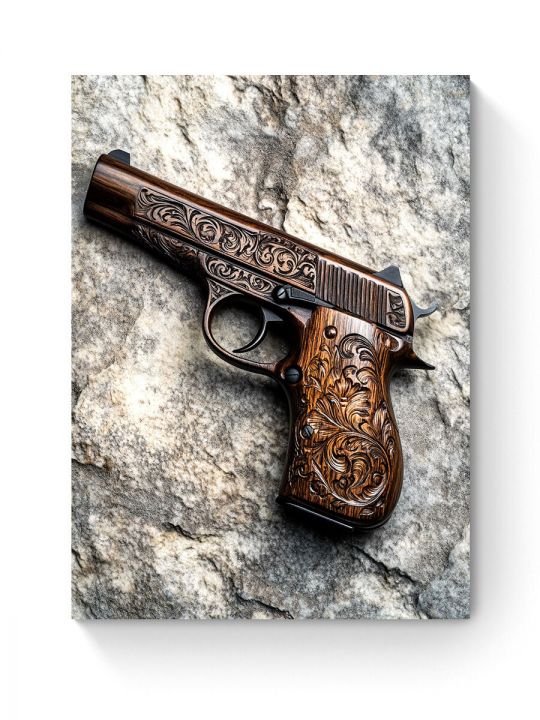 Алмазная мозаика на подрамнике «Пистолет» 60x45 см