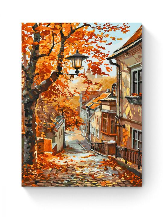 Картина по номерам на подрамнике «Уютная улочка» 80x60 см