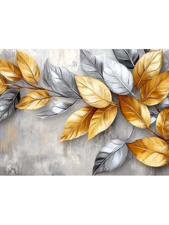 Алмазная мозаика без подрамника «Серое золото» 130x100 см