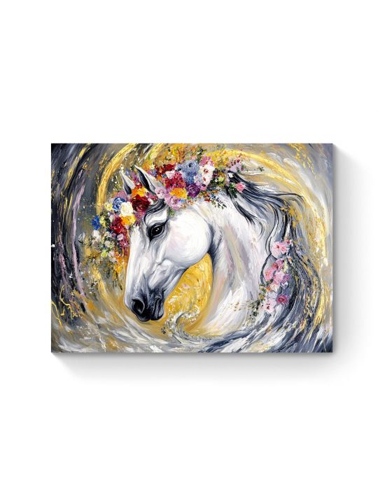 Алмазная мозаика на подрамнике «Золотой конь» 50x40 см