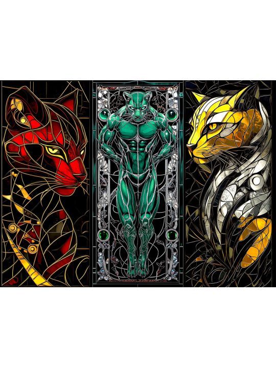 Алмазная мозаика без подрамника «Три кота» 25x20 см