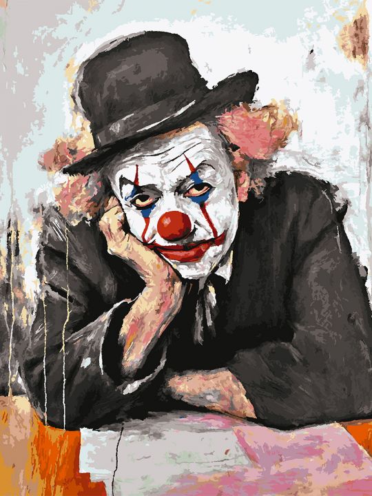 Картина по номерам без подрамника «Клоун» 130x100 см