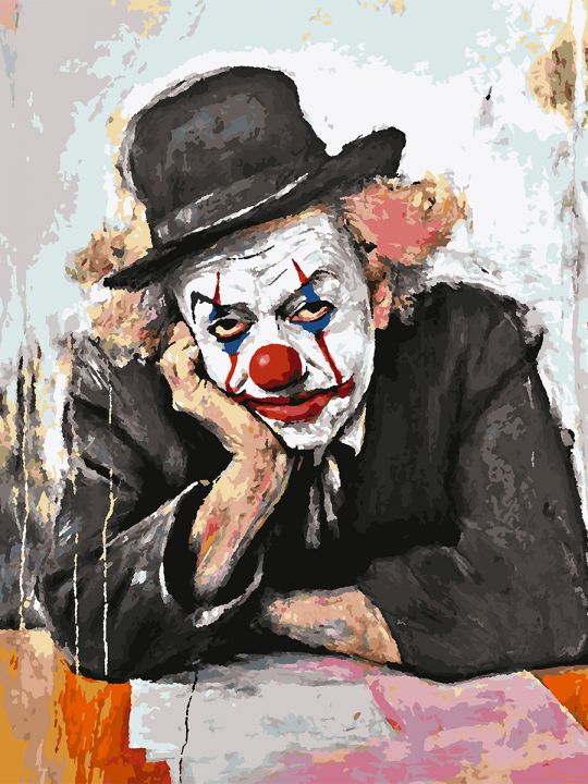 Картина по номерам без подрамника «Клоун» 80x60 см