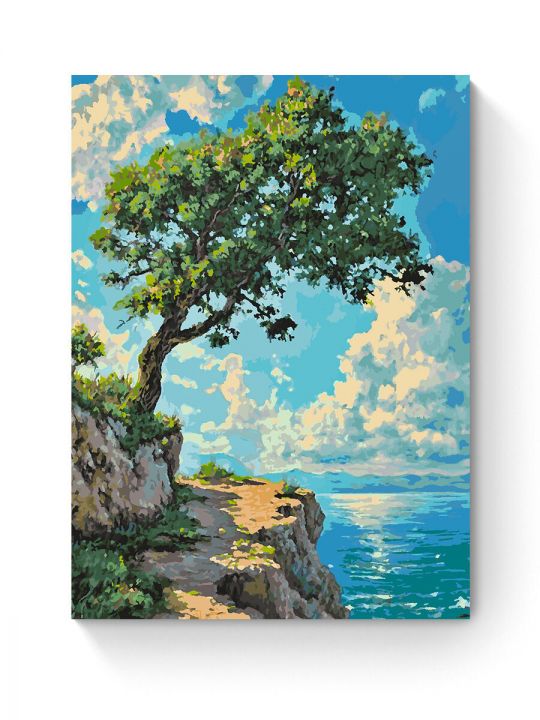 Картина по номерам на подрамнике «Дуб на скале» 90x70 см